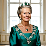 **

"Queen Margrethe II of Denmark, in a formal, elegant gown with subtle embroidery, wearing the Danish Emerald Parure tiara, addressing the nation in a grand hall of Amalienborg Palace, fully clothed, appropriate attire, safe for work, perfect anatomy, natural proportions, professional photography, high quality, regal, dignified, warm lighting, family-friendly."

**
