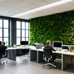 **

"A modern, eco-friendly office space in Copenhagen, Denmark. Focus on innovative workspace design, featuring green walls, sustainable materials, and collaborative work areas. Several professionals, fully clothed in business casual attire, are collaborating on a project. The scene emphasizes sustainability and technological advancement. Safe for work, appropriate content, fully clothed, professional environment, perfect anatomy, natural proportions, high quality."

**