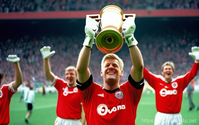 덴마크 축구 대표팀 역사 - **Prompt:** A dynamic and celebratory scene capturing the "Danish Dynamite" spirit during the 1992 U...