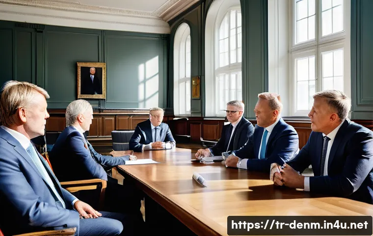 덴마크 총선 및 정당 소개 - **Prompt 1: Danish Coalition Government in Action**
An intricately detailed, realistic photo of ...